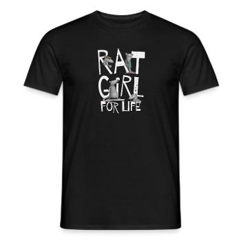 Rat Girl For Life! Be your ratty you! Rat Fun - Men's T-Shirt - black - Front - AI Model Male 178 light (178cm)