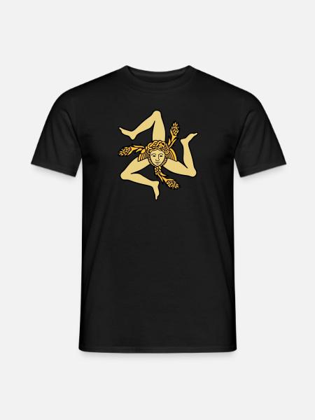 Sizilien Trinacria sizilianische Flagge Sicilia - Männer T-Shirt - Schwarz