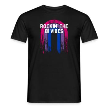 Rockin' the Bi Vibes Bisexuel LGBTQ Bi Pride LGBT - T-shirt homme - noir - Devant - AI Model Male 178 light (178cm)