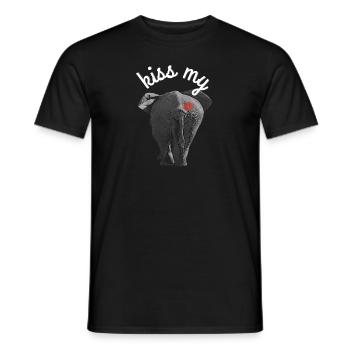 Elephant kiss my - Männer T-Shirt - Schwarz - Vorne - AI Model Male 178 light (178cm)