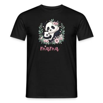 Panda Lover I Mama Panda And Cub Mother's Day - Männer T-Shirt - Schwarz - Vorne - AI Model Male 178 light (178cm)
