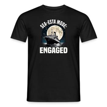 Sea-esta Mode Engaged Cruise Ship Vacation Group - Men's T-Shirt - black - Front - AI Model Male 178 light (178cm)