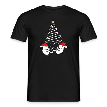 Weihnachtsschwangerschaft Baby Twins Xmas Announcement - Männer T-Shirt - Schwarz - Vorne - AI Model Male 178 light (178cm)