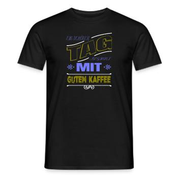 kaffeetrinker süchtig witzig koffein - Männer T-Shirt - Schwarz - Vorne - AI Model Male 178 light (178cm)