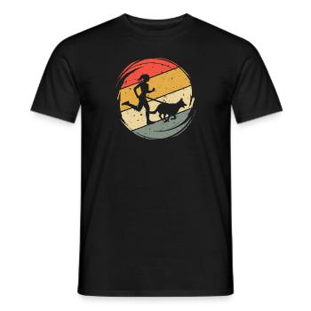 Coureur de canicross Femmes Cross-Country Course avec Chien - T-shirt homme - noir - Devant - AI Model Male 178 light (178cm)