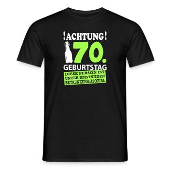 70 Geburtstag Besoffen Alkohol Jahre - Männer T-Shirt - Schwarz - Vorne - AI Model Male 178 light (178cm)