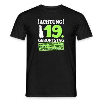 19 Geburtstag Besoffen Alkohol Jahre - Männer T-Shirt - Schwarz - Vorne - AI Model Male 178 light (178cm)