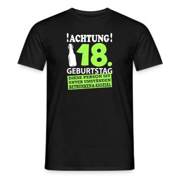 18 Geburtstag Besoffen Alkohol Jahre - Männer T-Shirt - Schwarz - Vorne - AI Model Male 178 light (178cm)