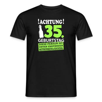35 Geburtstag Besoffen Alkohol Jahre - Männer T-Shirt - Schwarz - Vorne - AI Model Male 178 light (178cm)