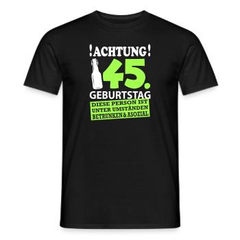 45 Geburtstag Besoffen Alkohol Jahre - Männer T-Shirt - Schwarz - Vorne - AI Model Male 178 light (178cm)
