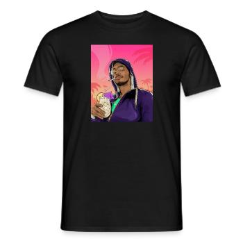 Guy on the Beach - Men's T-Shirt - black - Front - AI Model Male 178 light (178cm)