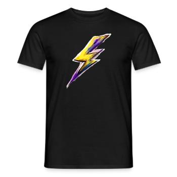Stylized flash flash - Men's T-Shirt - black - Front - AI Model Male 178 light (178cm)