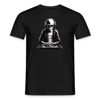 Skelleton DJ in b/w - Männer T-Shirt - Schwarz - Vorne - AI Model Male 178 light (178cm)