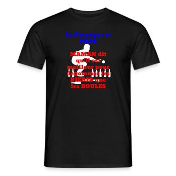 PAPA et la Pétanque, Humour Alcool. - T-shirt homme - noir - Devant - AI Model Male 178 light (178cm)