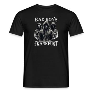 Bad Boys Frankfurt Hessen FFM Frankfurter Ultras - T-shirt homme - noir - Devant - AI Model Male 178 light (178cm)