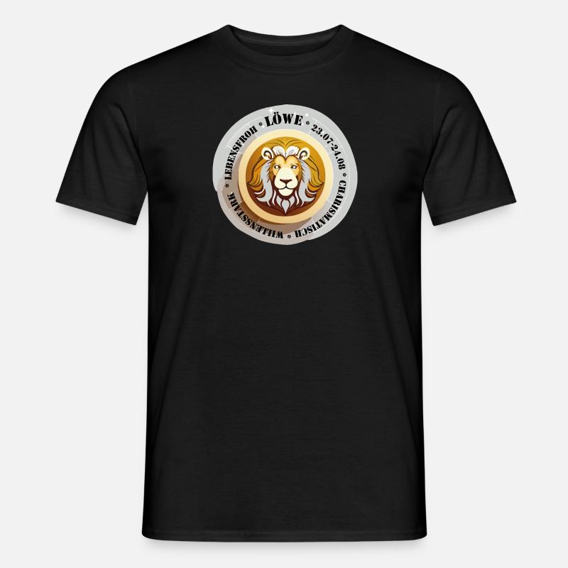 Sternzeichen Löwe - Männer T-Shirt - Schwarz