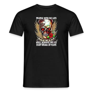 23F 0174 bk - Men's T-Shirt - black - Front - AI Model Male 178 light (178cm)