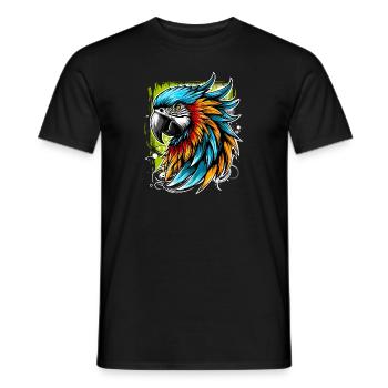 Perroquet street art - T-shirt homme - noir - Devant - AI Model Male 178 light (178cm)