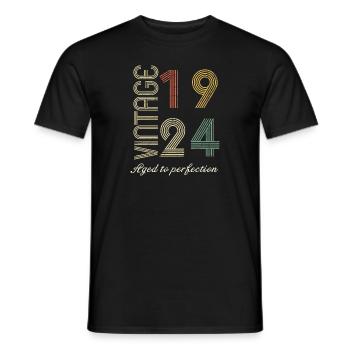 100th birthday gift - 1924 - Men's T-Shirt - black - Front - AI Model Male 178 light (178cm)