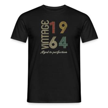 Cadeau d’anniversaire 60 ans - 1964 - T-shirt homme - noir - Devant - AI Model Male 178 light (178cm)