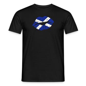 Kissing mouth (Écosse) - T-shirt homme - noir - Devant - AI Model Male 178 light (178cm)