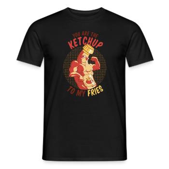 Tu es le ketchup pour mes frites faim flirt - T-shirt homme - noir - Devant - AI Model Male 178 light (178cm)