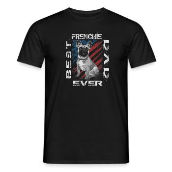 Best Frenchie Dad Ever French Bulldog Papa - Men's T-Shirt - black - Front - AI Model Male 178 light (178cm)