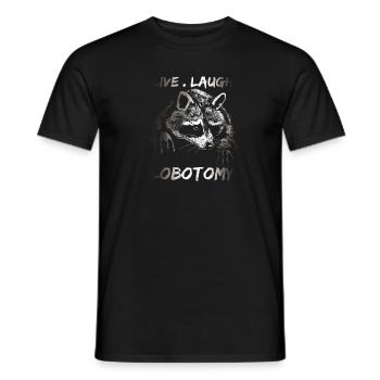 Live Laugh Lobotomy Retro Opossum Lover - Men's T-Shirt - black - Front - AI Model Male 178 light (178cm)