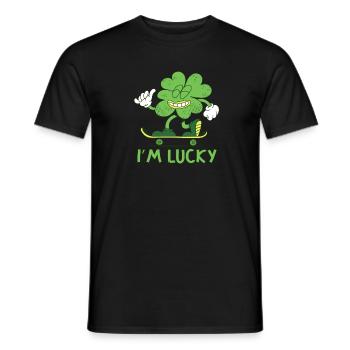 I'm Lucky Lustiges Kleeblatt Glück Irish Shamrock - Männer T-Shirt - Schwarz - Vorne - AI Model Male 178 light (178cm)