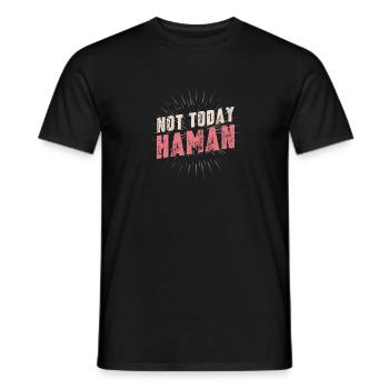 Not Today Haman Purim Judaism - Men's T-Shirt - black - Front - AI Model Male 178 light (178cm)