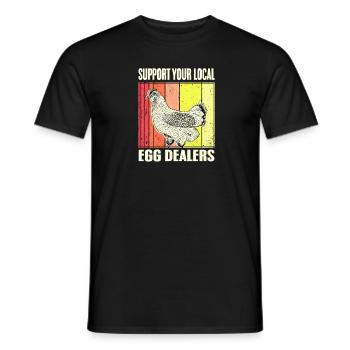 Support Your Local Egg Dealer Funny Eggs - Men's T-Shirt - black - Front - AI Model Male 178 light (178cm)