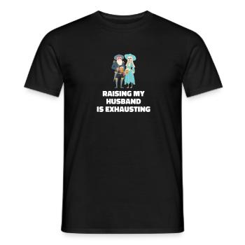 Raising My Husband Is Exhausting Vintage Ehefrau - Männer T-Shirt - Schwarz - Vorne - AI Model Male 178 light (178cm)