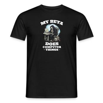 Mein Beta macht Computerdinge Programmierer - Männer T-Shirt - Schwarz - Vorne - AI Model Male 178 light (178cm)