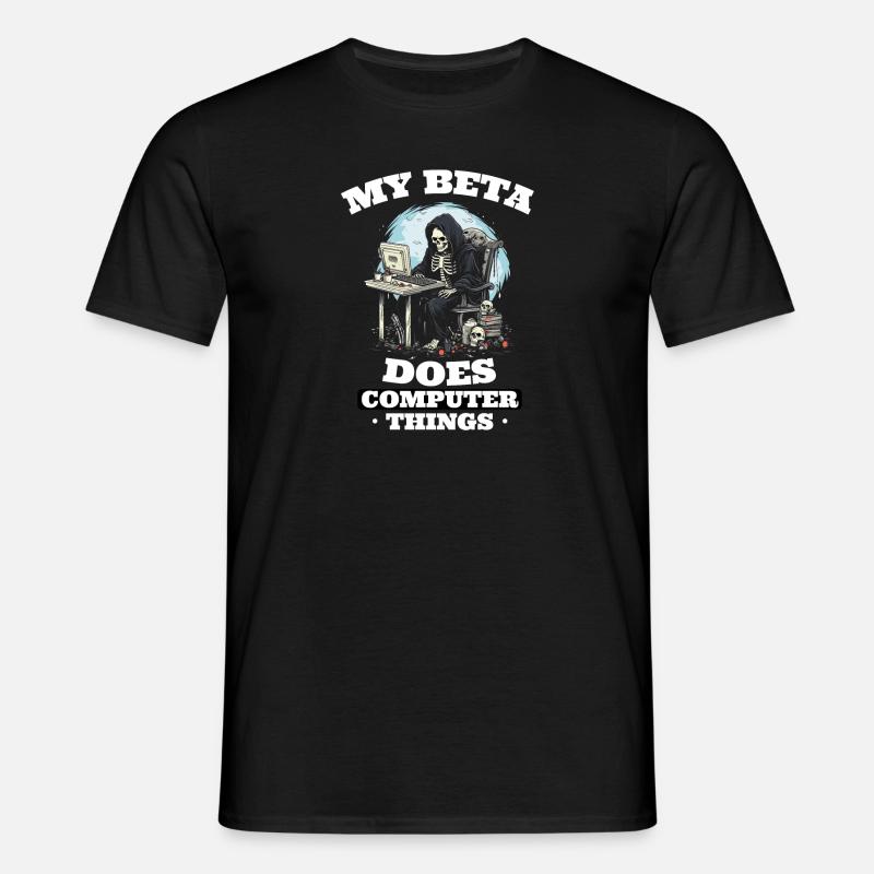 Min beta gør computer ting programmører - T-shirt til herrer - sort