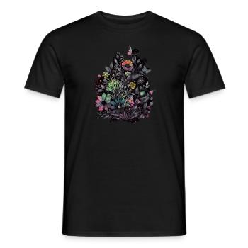 Flower Power - Männer T-Shirt - Schwarz - Vorne - AI Model Male 178 light (178cm)