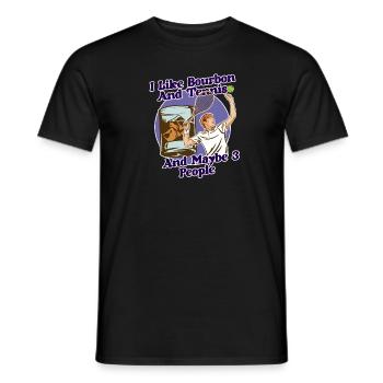 Ich mag Bourbon und Tennis Lustiger Humor Sport - Männer T-Shirt - Schwarz - Vorne - AI Model Male 178 light (178cm)