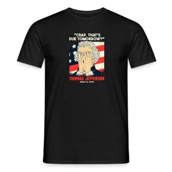 Jour de l’indépendance Thomas Jefferson 4 juillet - T-shirt homme - noir - Devant - AI Model Male 178 light (178cm)