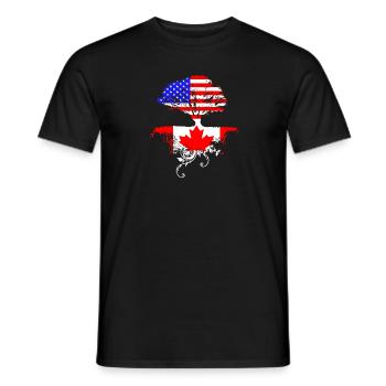 Canadian Roots American Grown Canada Flag - Männer T-Shirt - Schwarz - Vorne - AI Model Male 178 light (178cm)