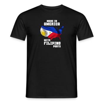 Made in America with Filipino parts - Men's T-Shirt - black - Front - AI Model Male 178 light (178cm)