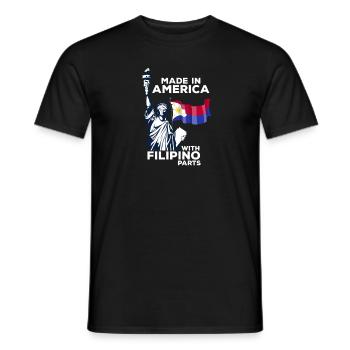 Made in America with Filipino parts - Men's T-Shirt - black - Front - AI Model Male 178 light (178cm)