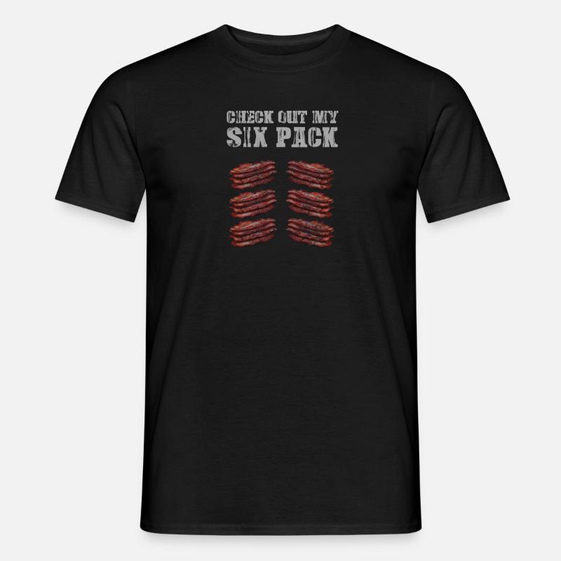 Schauen Sie sich meine Sixpack Bacon Lover Crispy - Männer T-Shirt - Schwarz