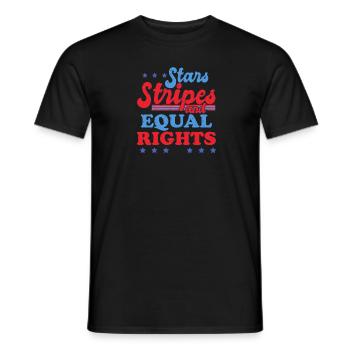 Rayures étoilées et égalité - T-shirt homme - noir - Devant - AI Model Male 178 light (178cm)