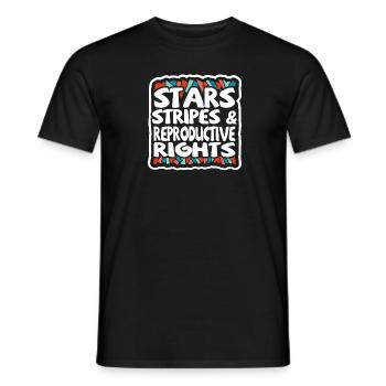 Rayures étoilées et droits de reproduction - T-shirt homme - noir - Devant - AI Model Male 178 light (178cm)