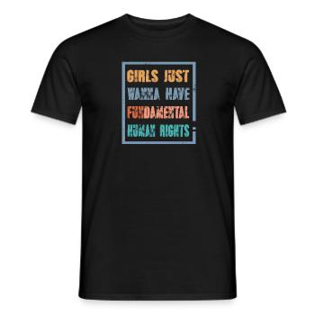 Les filles veulent juste avoir des droits humains fondamentaux - T-shirt homme - noir - Devant - AI Model Male 178 light (178cm)