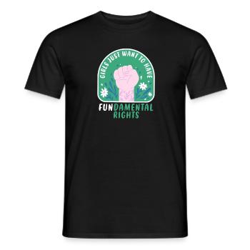 Les filles veulent juste avoir des droits humains fondamentaux - T-shirt homme - noir - Devant - AI Model Male 178 light (178cm)