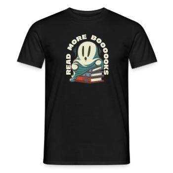 Groovy Lire la suite Livres Ghost Cute Funny - T-shirt homme - noir - Devant - AI Model Male 178 light (178cm)