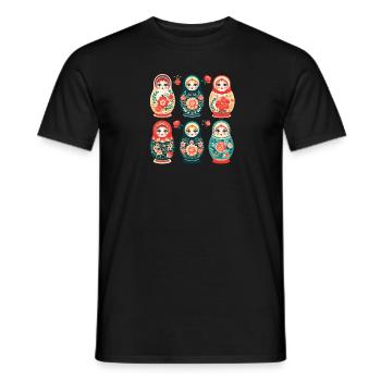 Russian nesting doll - Men's T-Shirt - black - Front - AI Model Male 178 light (178cm)