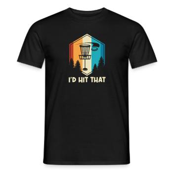 I'd Hit the Disc Disc Golf Disc - Men's T-Shirt - black - Front - AI Model Male 178 light (178cm)