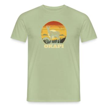 Okapi Sunset Spirit Animal - Männer T-Shirt - Sage - Vorne - AI Model Male 178 light (178cm)