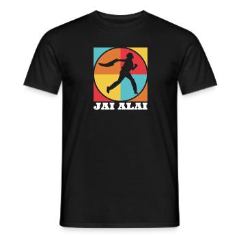 Rétro Jai Alai Pelote Basque Raquette La Plus Rapide - T-shirt homme - noir - Devant - AI Model Male 178 light (178cm)